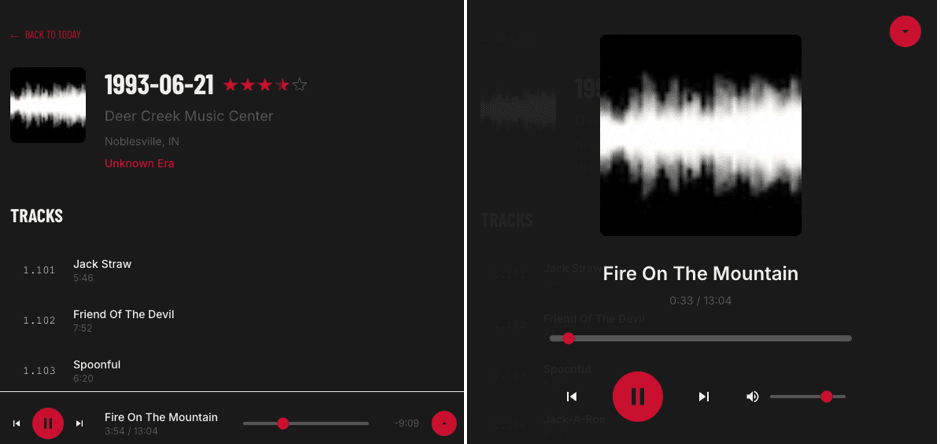 Dead Today — fan of the month interface
