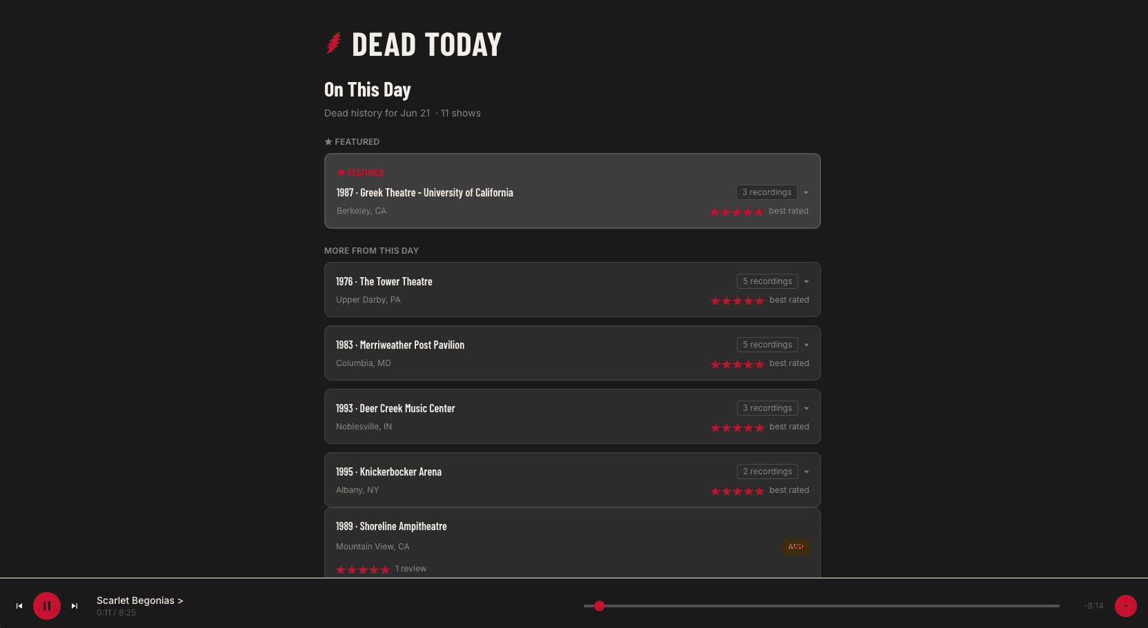 Dead Today app — player interface